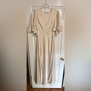 ASOS Cream Ruffle Maxi Dress